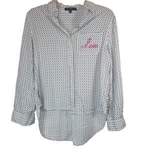 Velvet Heart Love Hearts Small Button Womens Romantic Preppy Fairy Career Office